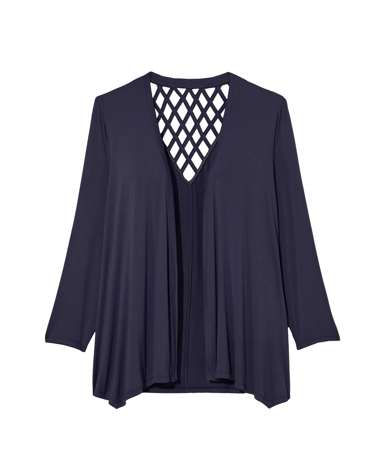 Jessica Long Sleeve Cage Back Cardigan | Navy
