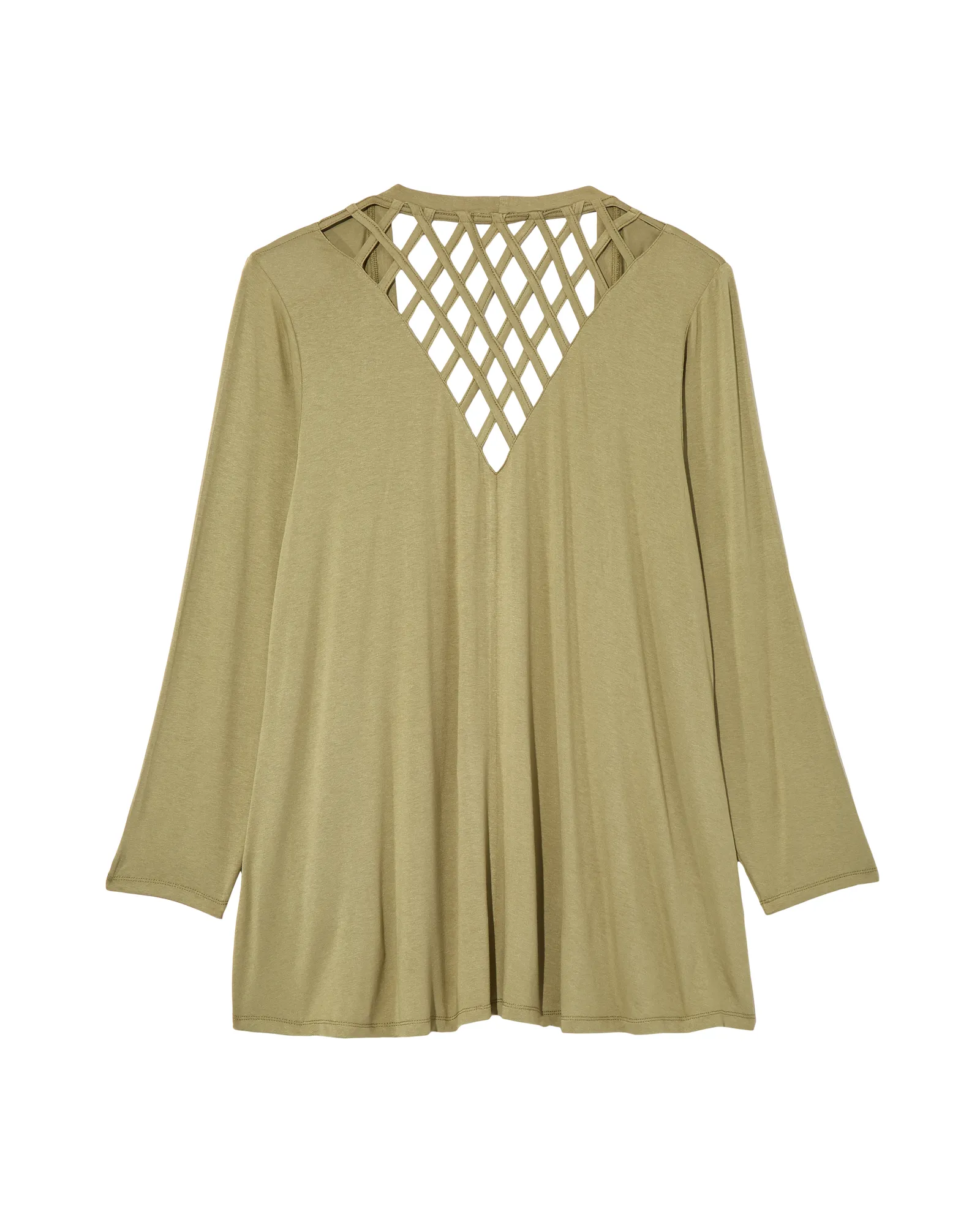 Jessica Long Sleeve Cage Back Cardigan | Olive Green