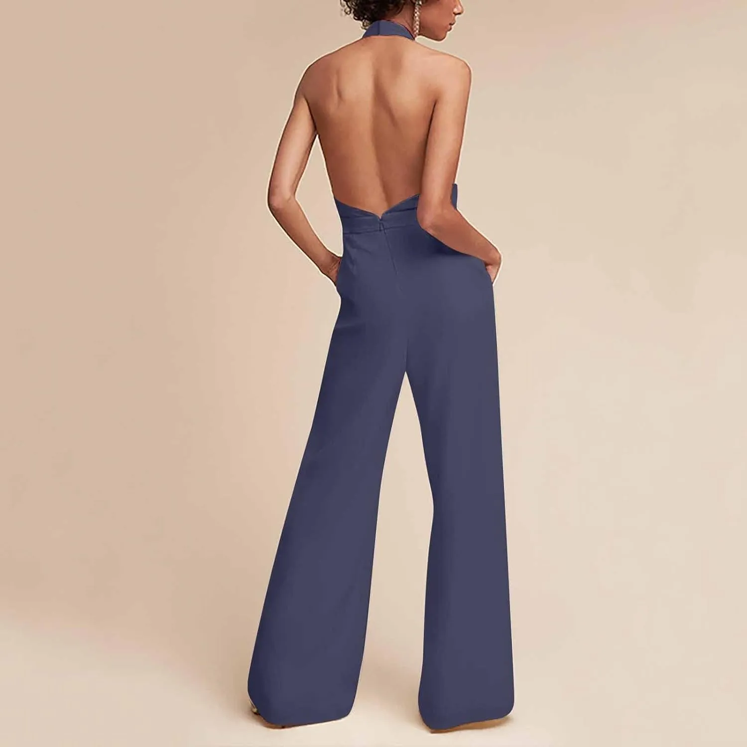 Jogging Pants for Women,Women's Banquet Dress Jumpsuit Sexy Hanging Neck Women's Trousers Spring&Summer Clothing