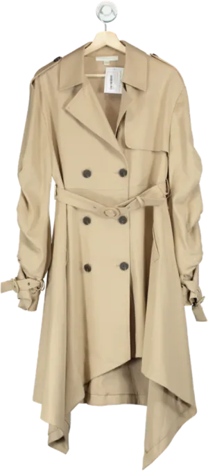 Jonathan Simkhai Beige Twill Tucked Sleeve Trench Coat In Neutral UK S