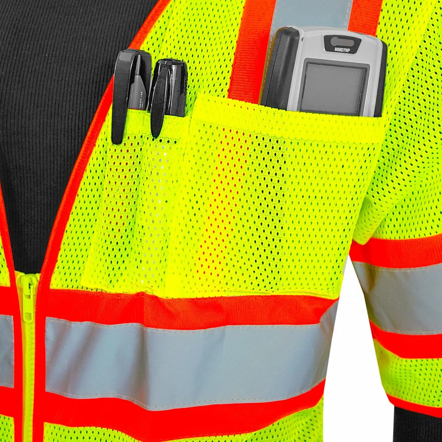 JORESTECH Safety Vest ANSI/ISEA 107-2015, Class 3 Type R, Two Tone, Four Pockets, 100% Polyester Mesh Vest (2XL/3XL)