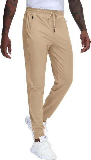 JWM Men's 30"/32"/34"/36" Inseam Joggers Tall Sweatpants 3 Zipper Pockets Stretch Lightweight Athletic Workout Gym Men Pants