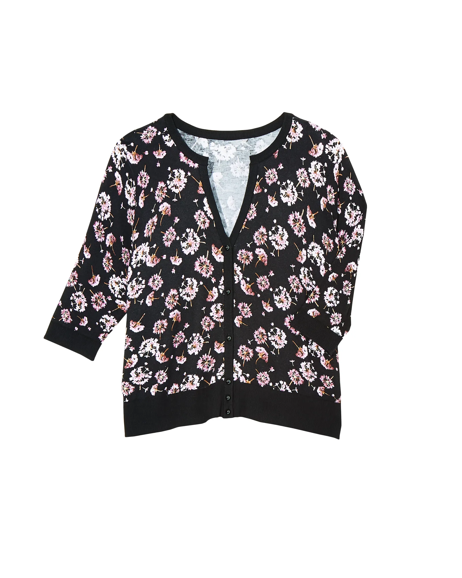 Kendra Snap Front Cardigan | Black / Purple