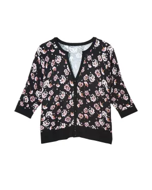 Kendra Snap Front Cardigan | Black / Purple