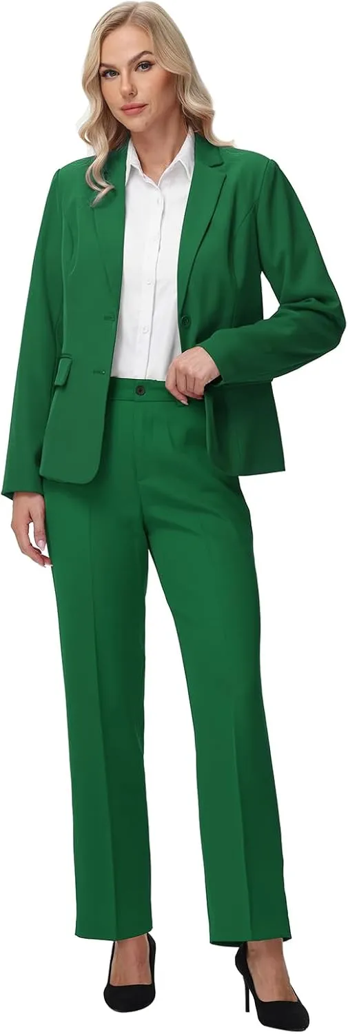 Lamgool Women 3 Piece Suit Single Breasted Blazer Formal Business Pantsuit Office Lady Tuxedo Set