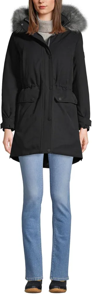 Lands' End Women's Expedition Waterproof Down Winter Parka with Faux Fur Hood