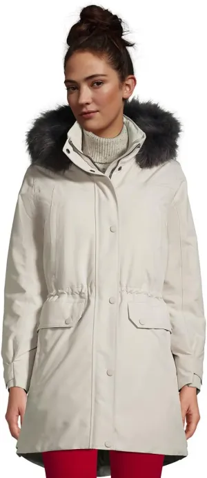 Lands' End Women's Expedition Waterproof Down Winter Parka with Faux Fur Hood