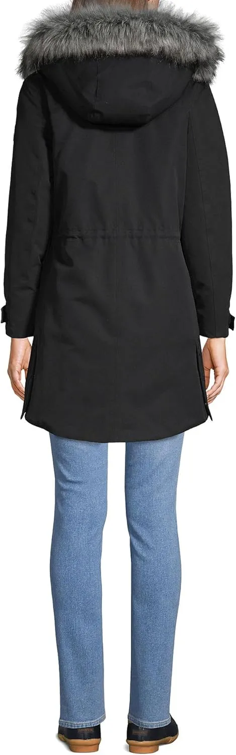 Lands' End Women's Expedition Waterproof Down Winter Parka with Faux Fur Hood