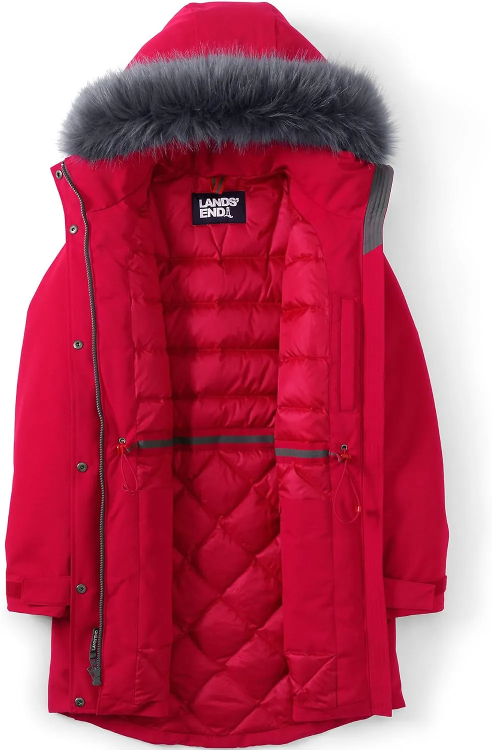Lands' End Women's Expedition Waterproof Down Winter Parka with Faux Fur Hood