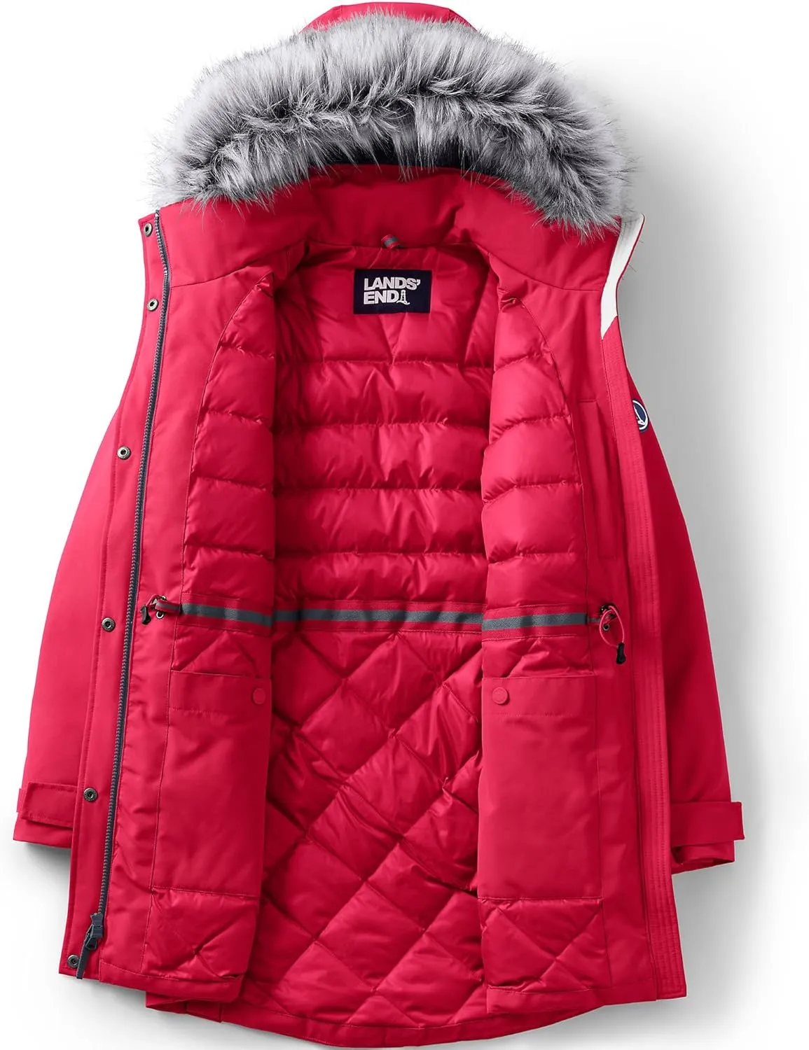 Lands' End Women's Expedition Waterproof Down Winter Parka with Faux Fur Hood