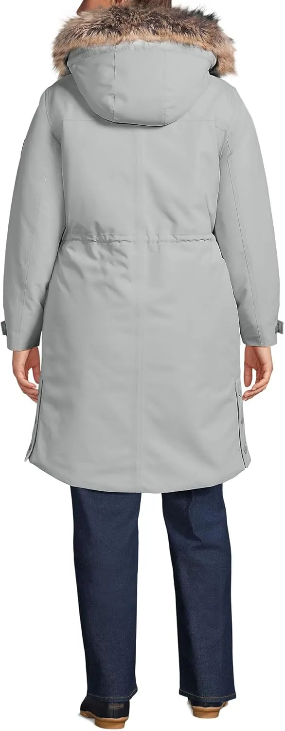 Lands' End Women's Expedition Waterproof Down Winter Parka with Faux Fur Hood
