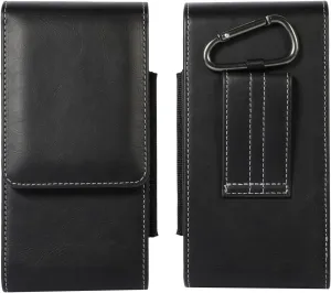 Leather Cell Phone Belt Clip Bag Men, Vertical Cell Phone Belt Holster, 6.7" Small Waist Bag Men Smartphone Belt Pouch Waist Purse Wallet Card Holder Pocket Hiking Handbag Fanny Carrying Case