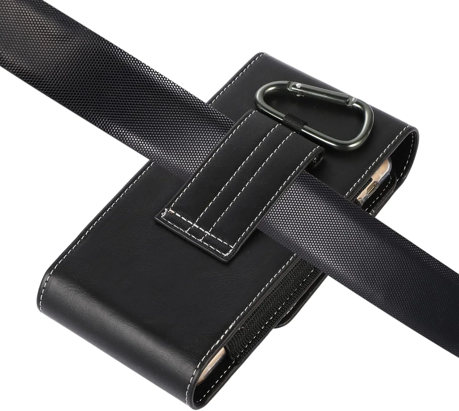 Leather Cell Phone Belt Clip Bag Men, Vertical Cell Phone Belt Holster, 6.7" Small Waist Bag Men Smartphone Belt Pouch Waist Purse Wallet Card Holder Pocket Hiking Handbag Fanny Carrying Case