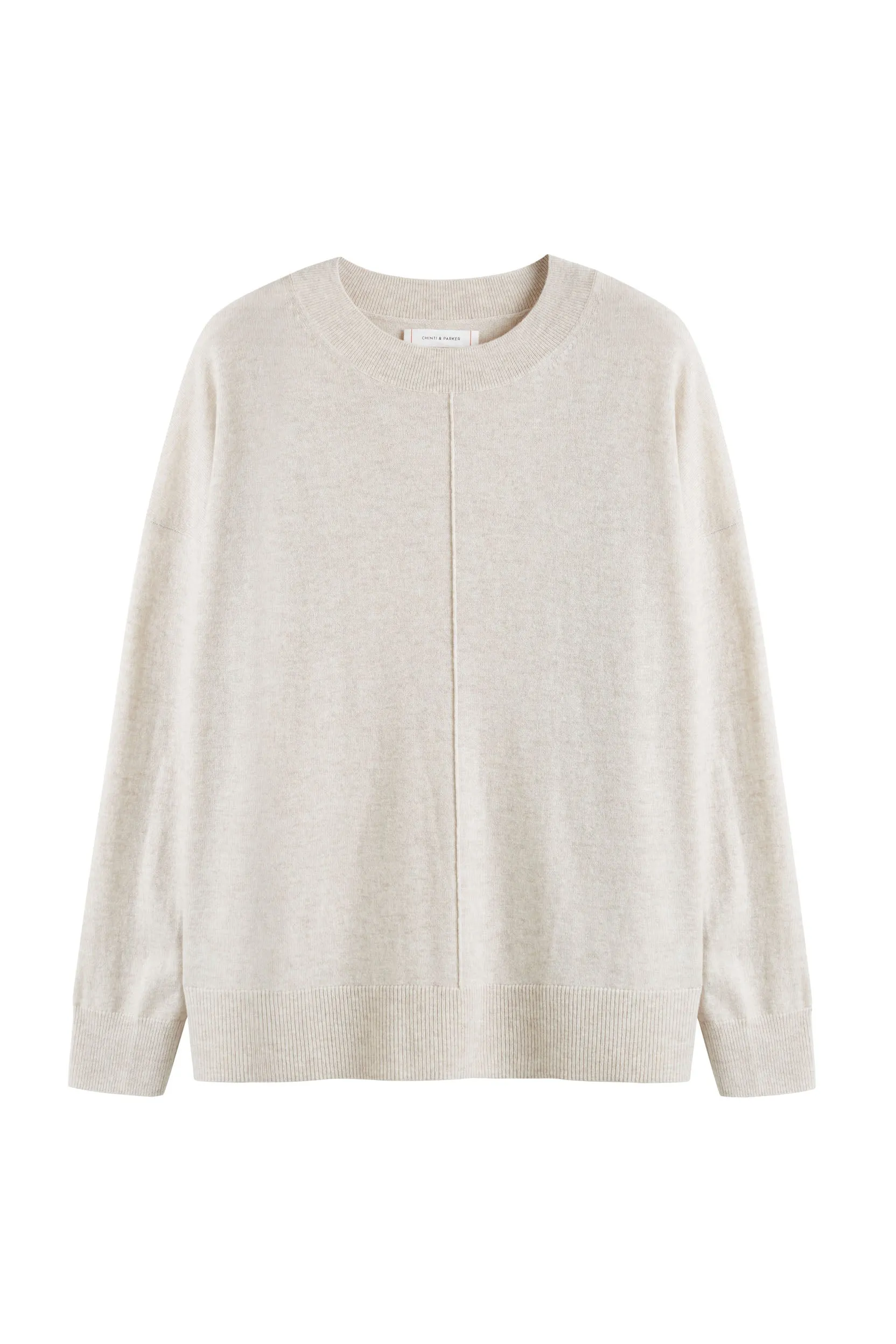 Light-Oatmeal Wool-Cashmere Slouchy Sweater
