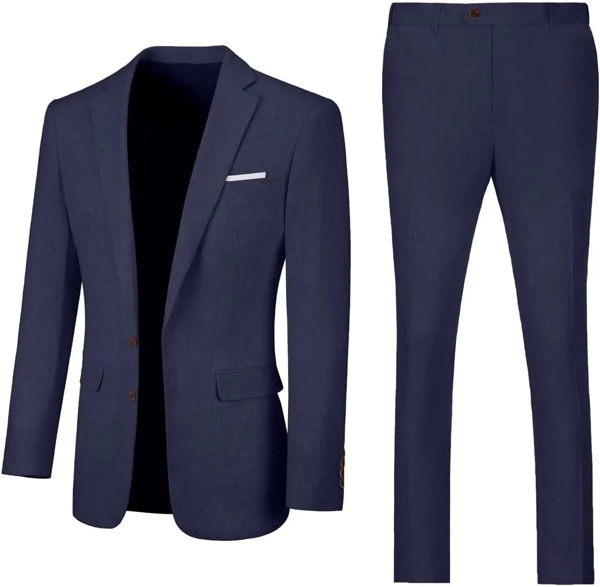 Linen Retro Mens Suit 2 Pieces Slim Fit Light Weight Linen Suit Linen Summer Suits Tuxedo Jacket Blazer Pant for Men