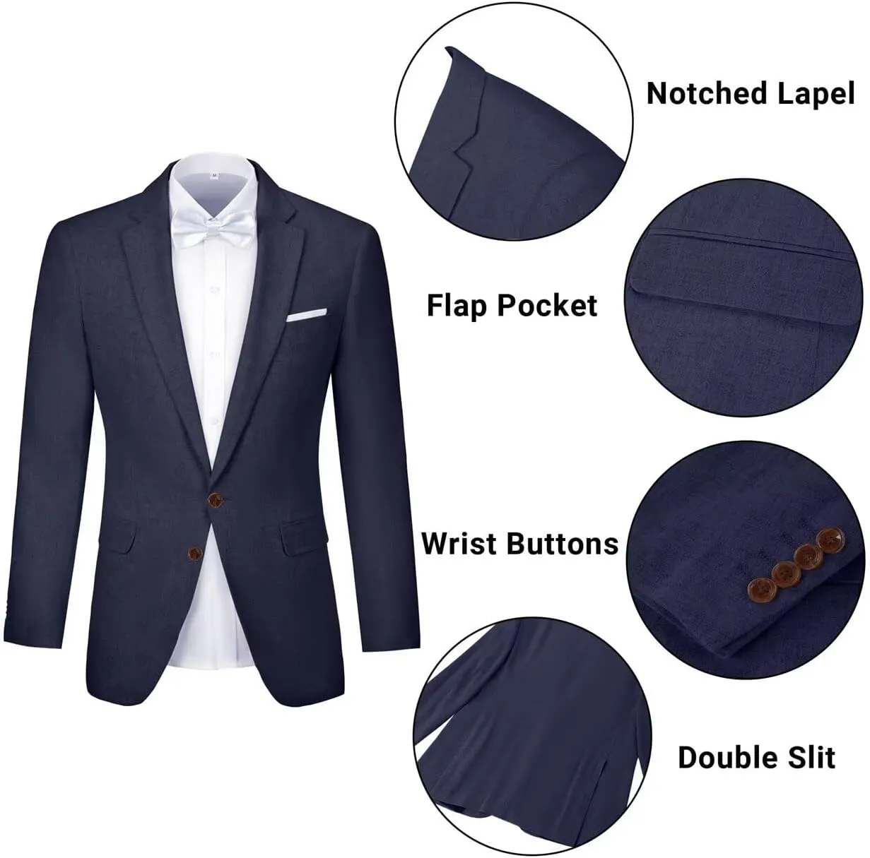Linen Retro Mens Suit 2 Pieces Slim Fit Light Weight Linen Suit Linen Summer Suits Tuxedo Jacket Blazer Pant for Men