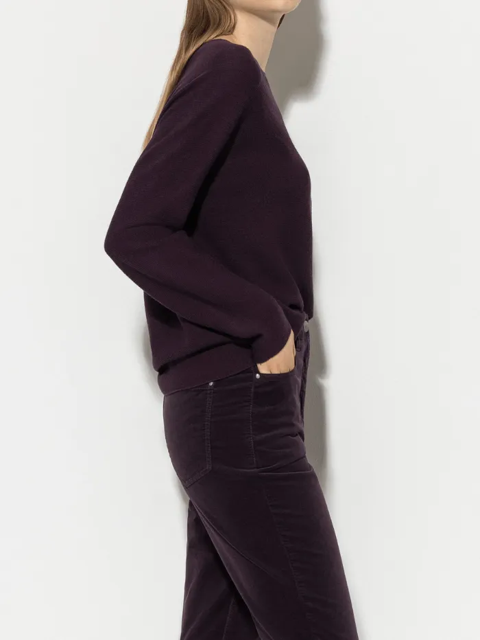 Luisa Cerano Women's Fine Knit Jumper With Boxy Fit In Burgundy 108582 5879