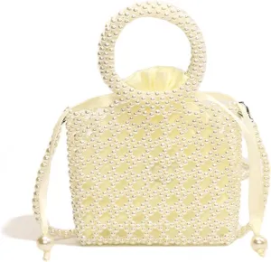 Luxury Pearl Bag Chain Bag Purse Bags, Artificial Pearl Clutch Crossbody Handmade Bags Evening Bags for Party Wedding Bridal Party Travel Prom 77