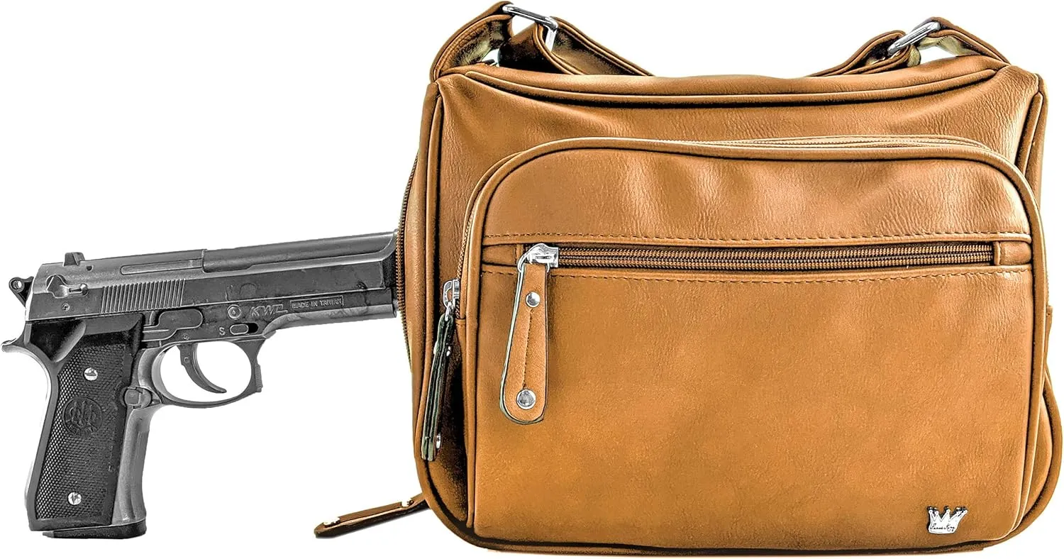 Magnum Concealed Carry Crossbody Handbag Gun Purse & Shoulder Bag with Adjustable Strap