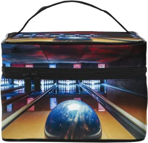 Makeup Bag for Women Cosmetic Bag Travel Toiletry Bag Bowling Make Up Organizer with Handle