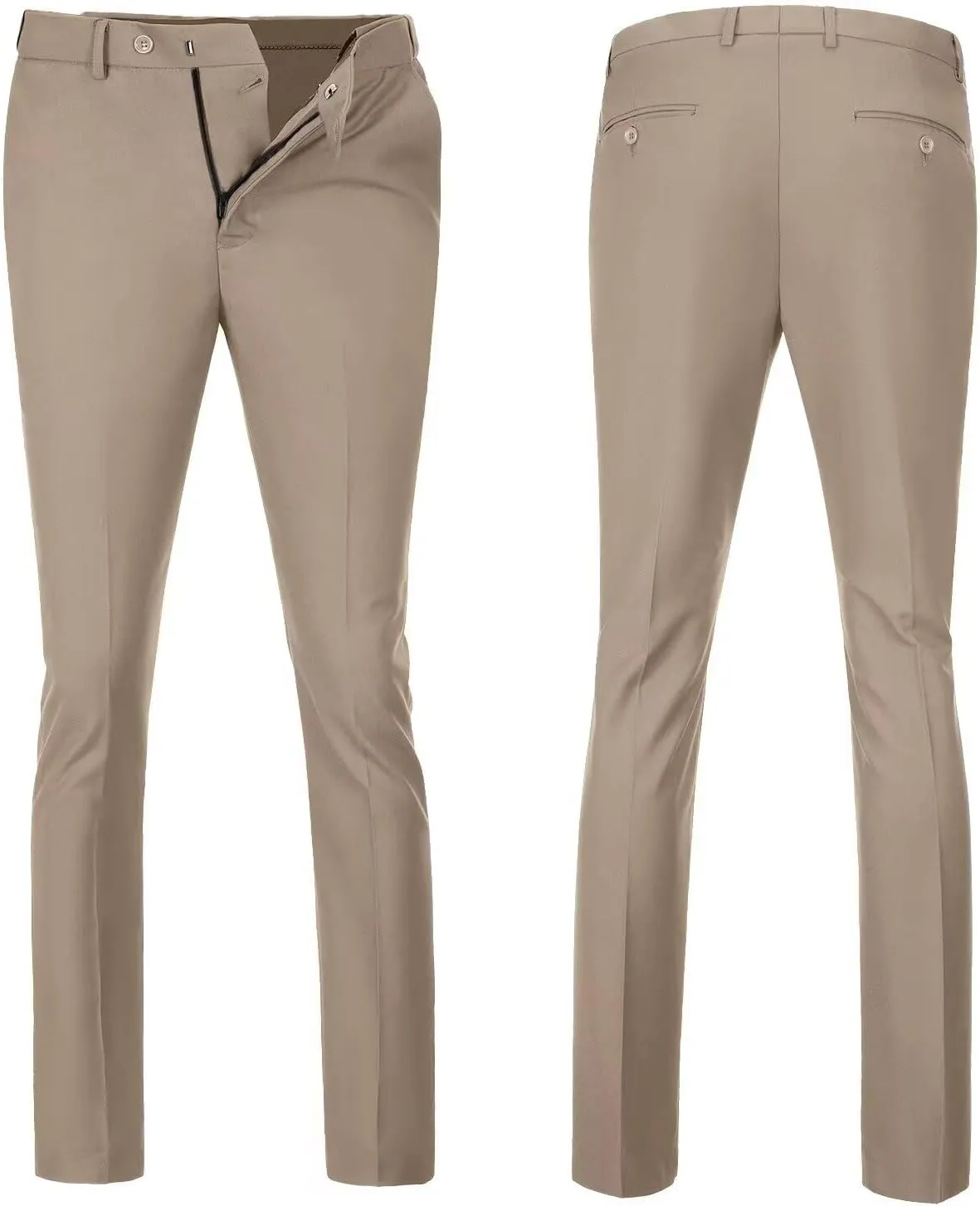 Men 2 Pieces Dress Suit Vest Pant Set Slim Fit Casual Suit Waistcoat