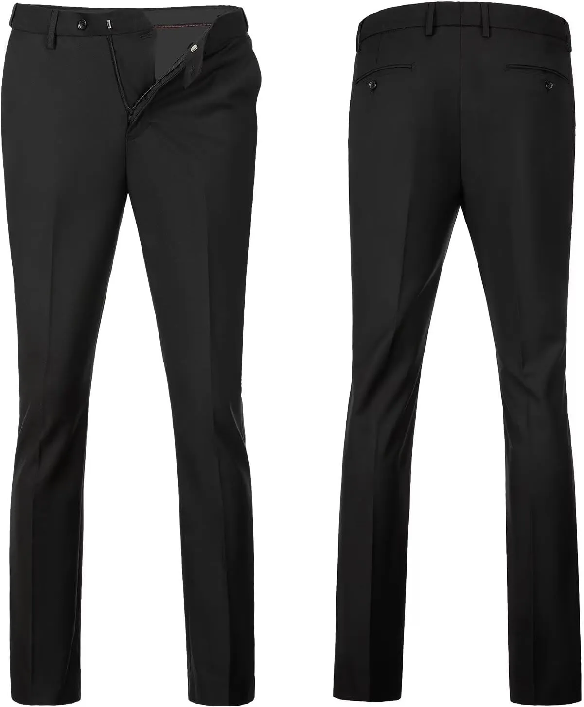 Men 2 Pieces Dress Suit Vest Pant Set Slim Fit Casual Suit Waistcoat