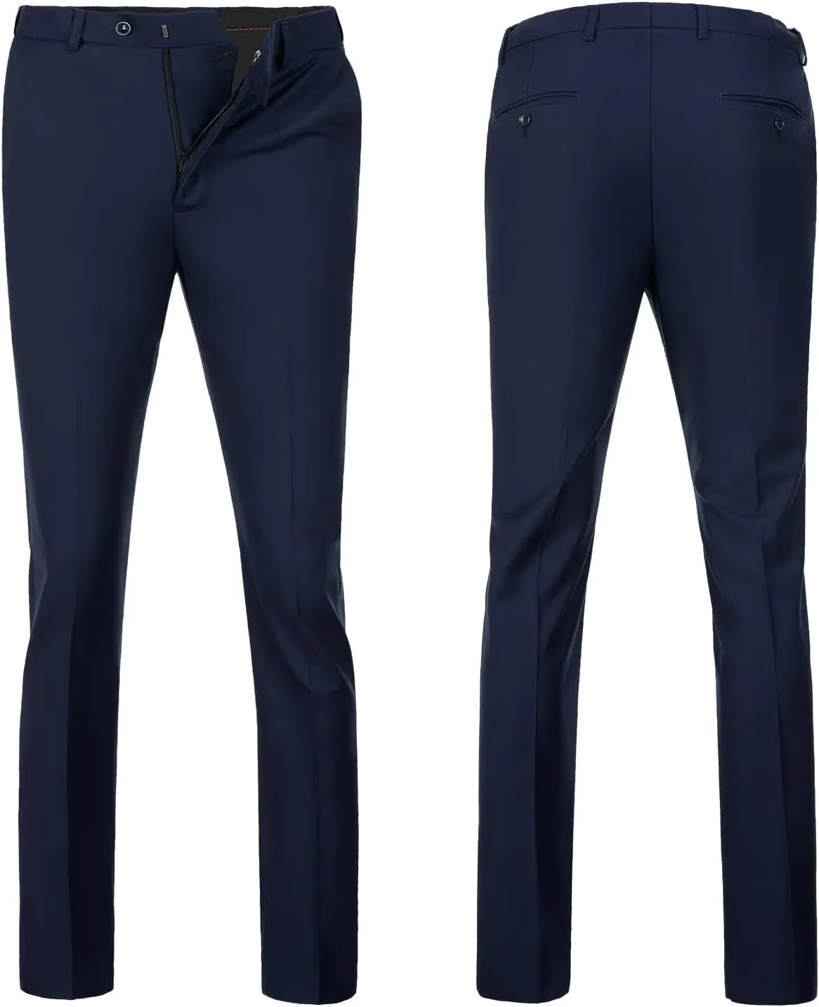 Men 2 Pieces Dress Suit Vest Pant Set Slim Fit Casual Suit Waistcoat