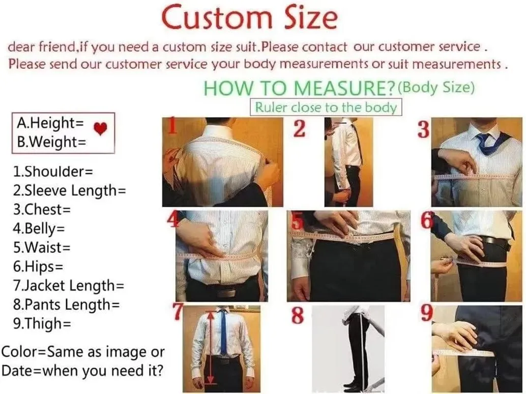 Men's 3 Piece Slim Fit Suits Two Buttons Tuxedo Formal Business Suit for Wedding Prom Dinner Party