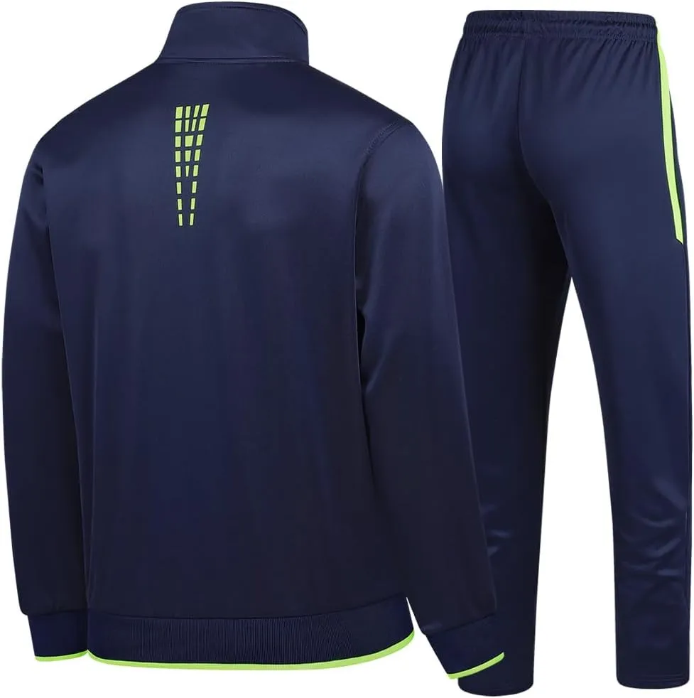 Men's Casual Tracksuit Long Sleeve Sweatsuit Athletic Set Full Zip Running Jogging Sports Jacket and Pants