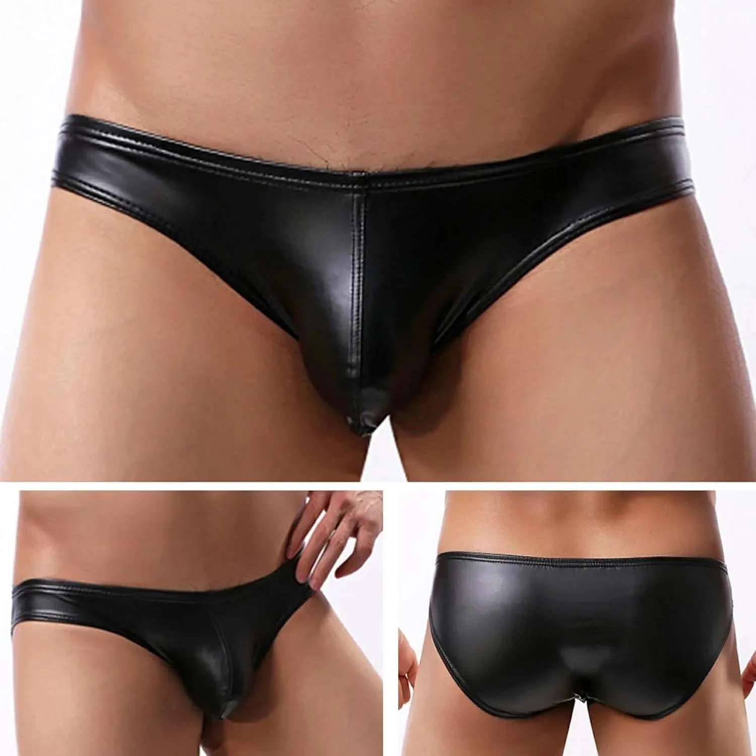 Men's Lingerie Underwear Men T Pants Nightclub Performance Imitation Leather Thong Sexy Men's Sexy Lingerie Thongs