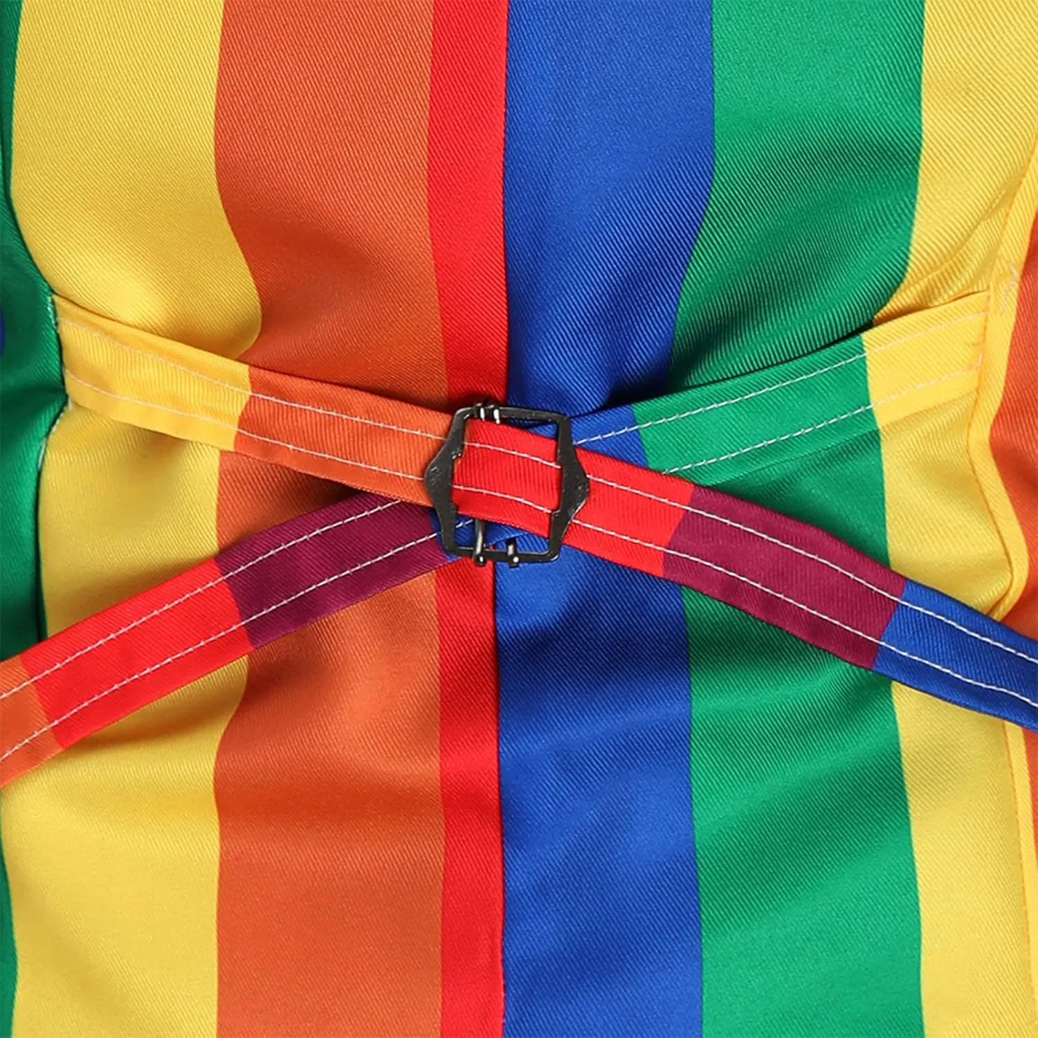 Mens Rainbow Suit Vest Single Breasted V Neck Colorful Stripe Waistcoat Slim Fit Dress Vest for Wedding Party