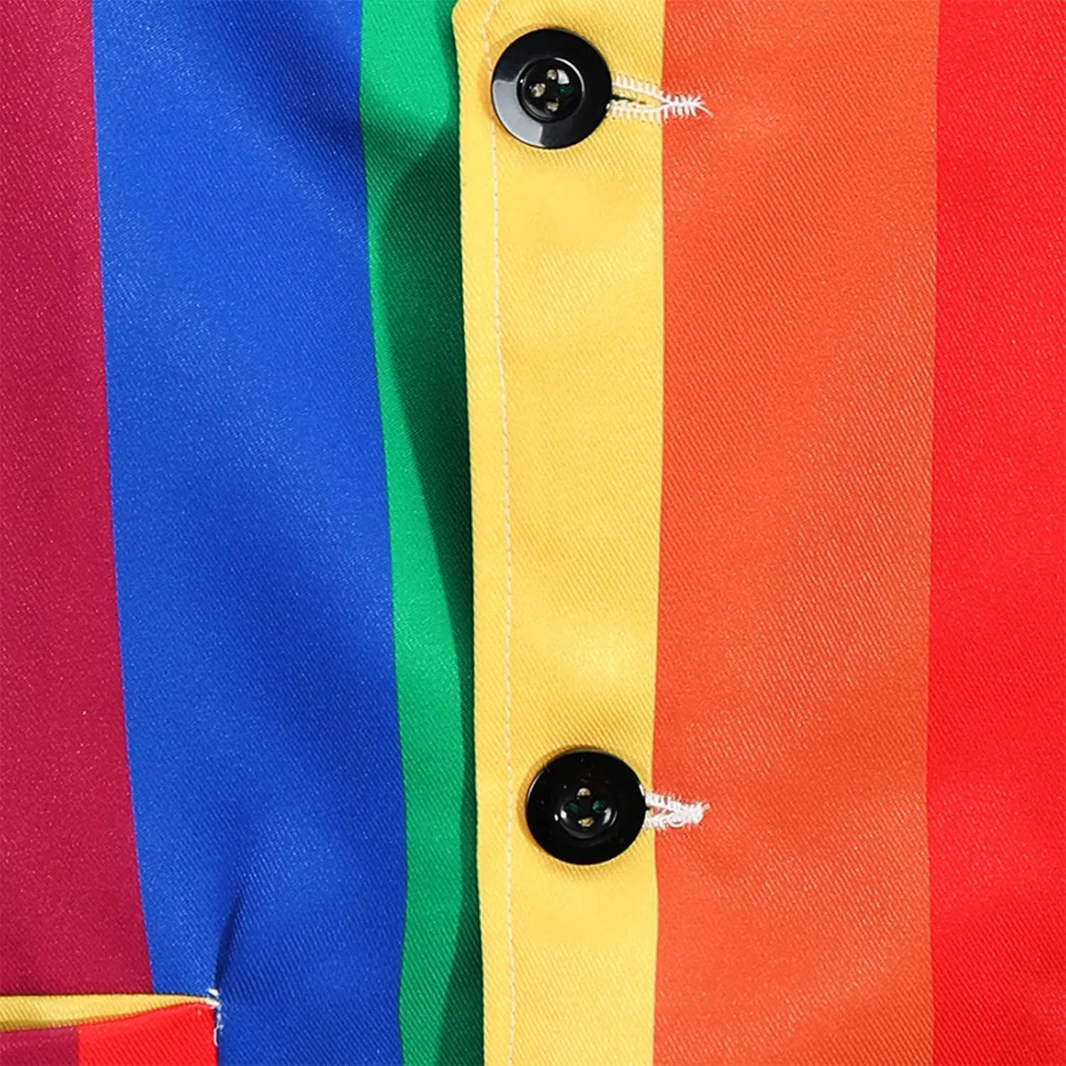 Mens Rainbow Suit Vest Single Breasted V Neck Colorful Stripe Waistcoat Slim Fit Dress Vest for Wedding Party