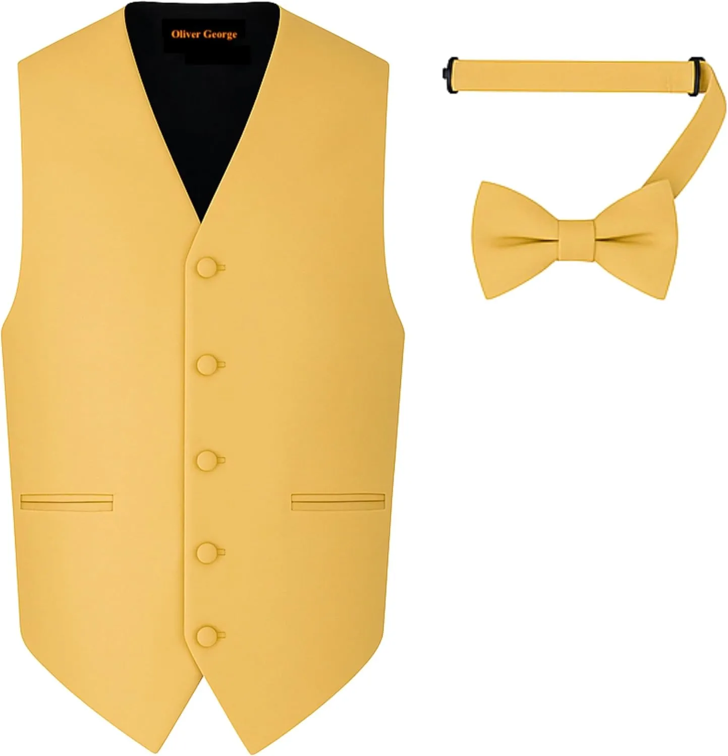 Men's Solid Formal Waistcoat Tuxedo Dress Vest Bow Tie Set for Suit or Tuxedo