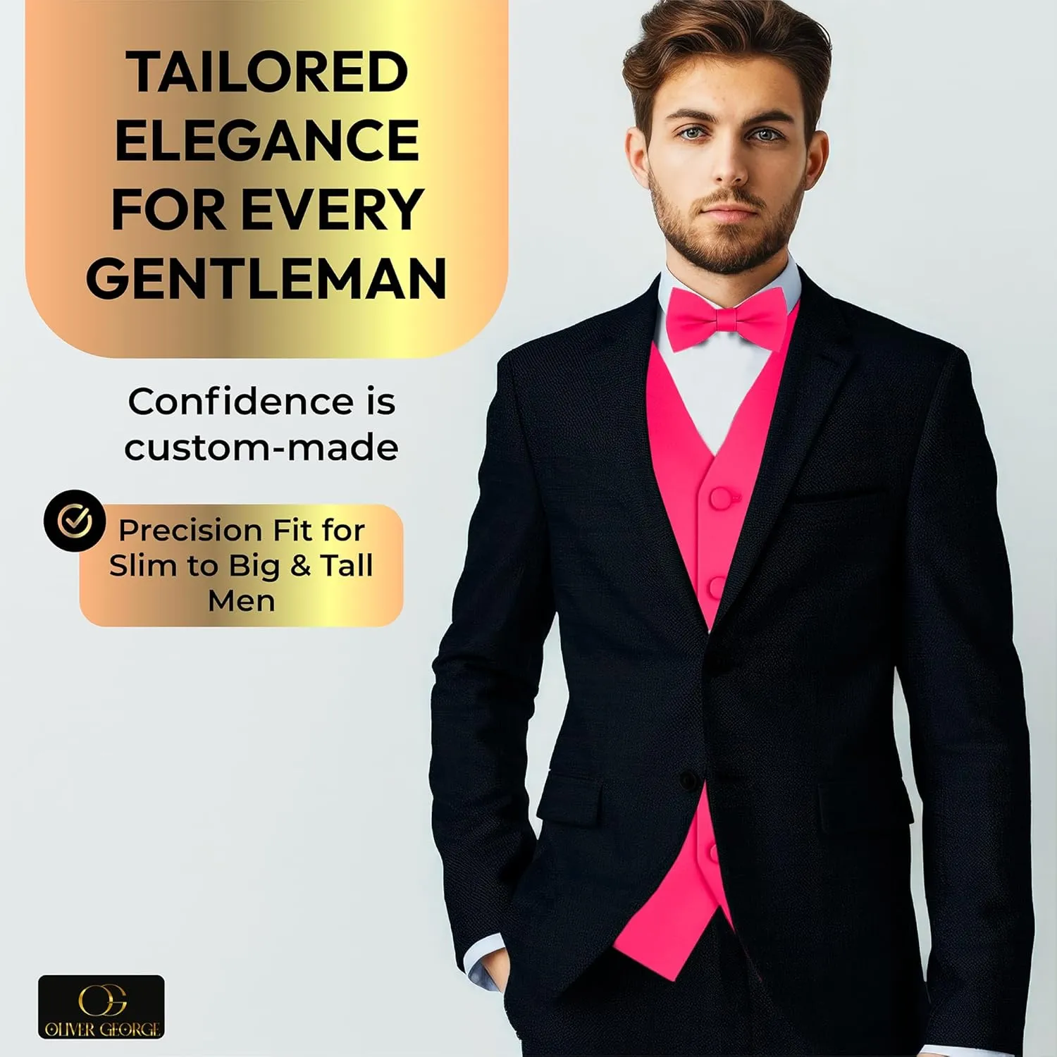 Men's Solid Formal Waistcoat Tuxedo Dress Vest Bow Tie Set for Suit or Tuxedo