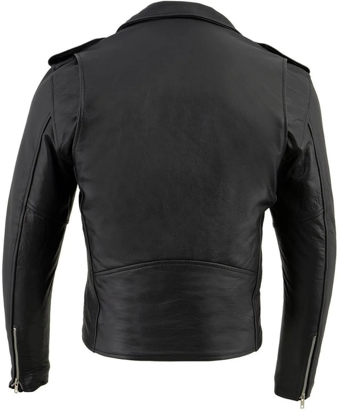 Milwaukee Leather LKM1781 Men's The Legend Classic Black Premium Leather Motorcycle Jacket w/Quilted Liner