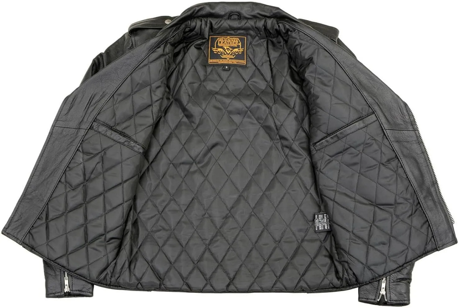 Milwaukee Leather LKM1781 Men's The Legend Classic Black Premium Leather Motorcycle Jacket w/Quilted Liner