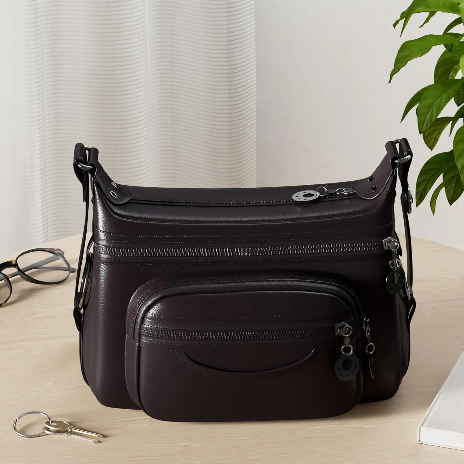 MINTEGRA Women Crossbody Bag Leather Handbag Pocketbook Lightweight Shoulder Purse