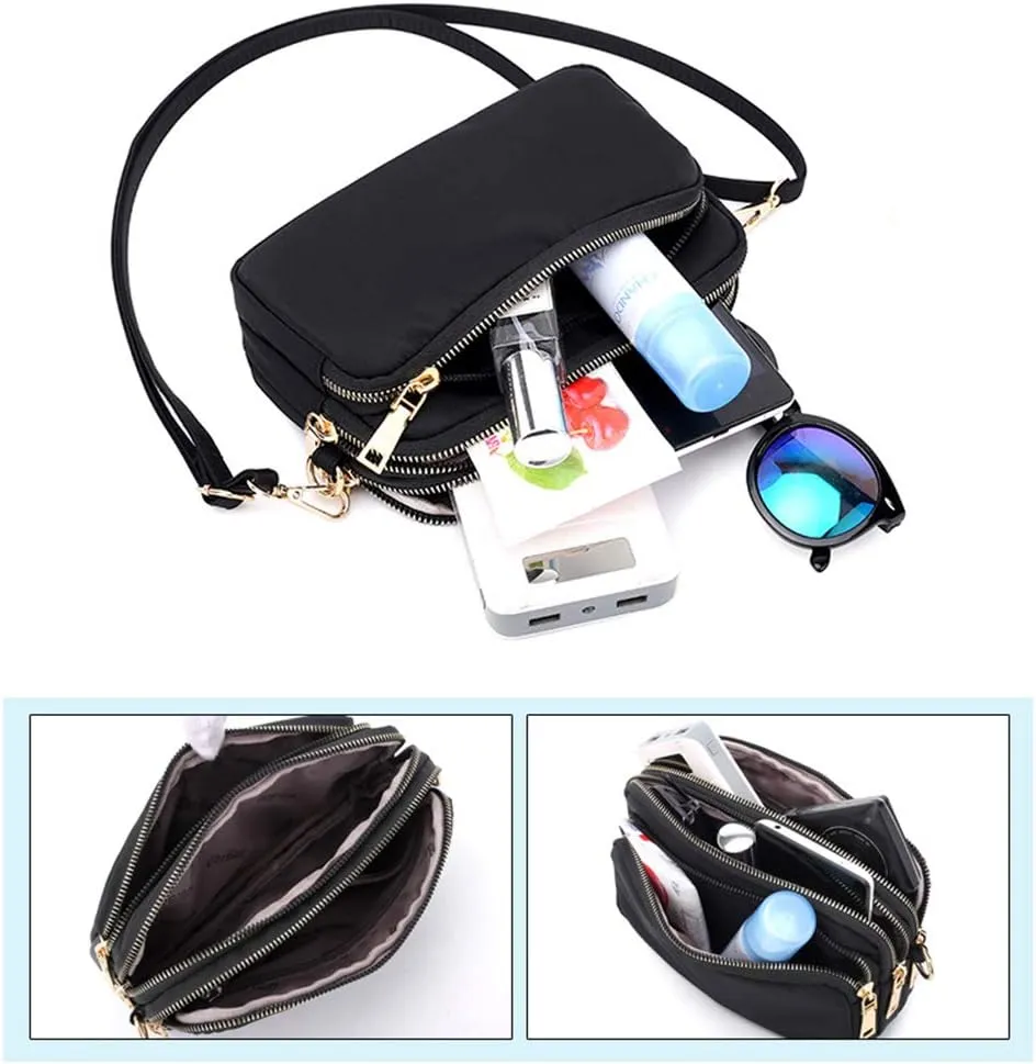 Mudono Crossbody Bag for Women, Lightweight Shoulder Purse Nylon Shoulder Bag Satchel Small Pocketbooks