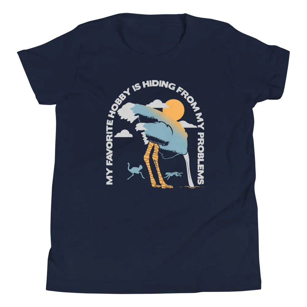 My Favorite Hobby Is Hiding From My Problems Kid's Youth Tee