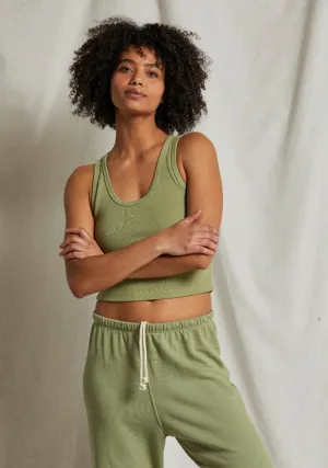 Oil Green Blondie Structured Rib Tank