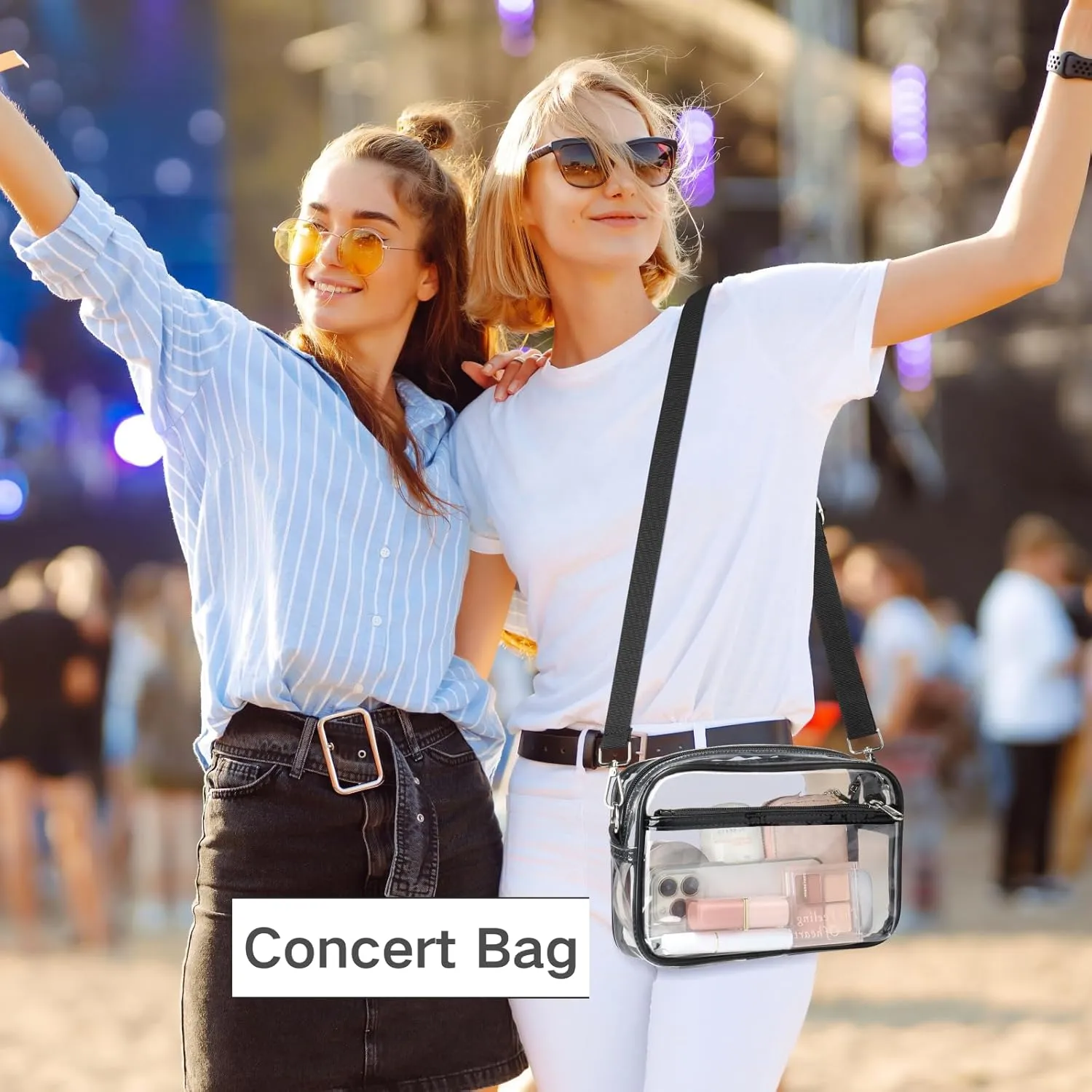 PACKISM Clear Bag for Stadium Events - Clear Purses for Women Stadium Crossbody Concert Bag for Game Day Sports, Festival