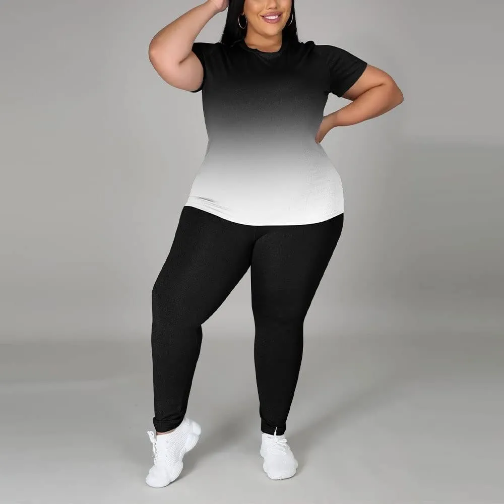 PINSV Plus Size Outfits For Women 2 Piece Sets 1x-5x