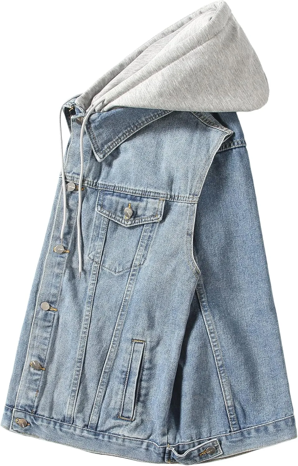 PRIJOUHE Men's Denim Vest Jean Vest Black Denim Motorcycle Black Blue Biker Plus Size Sleeveless