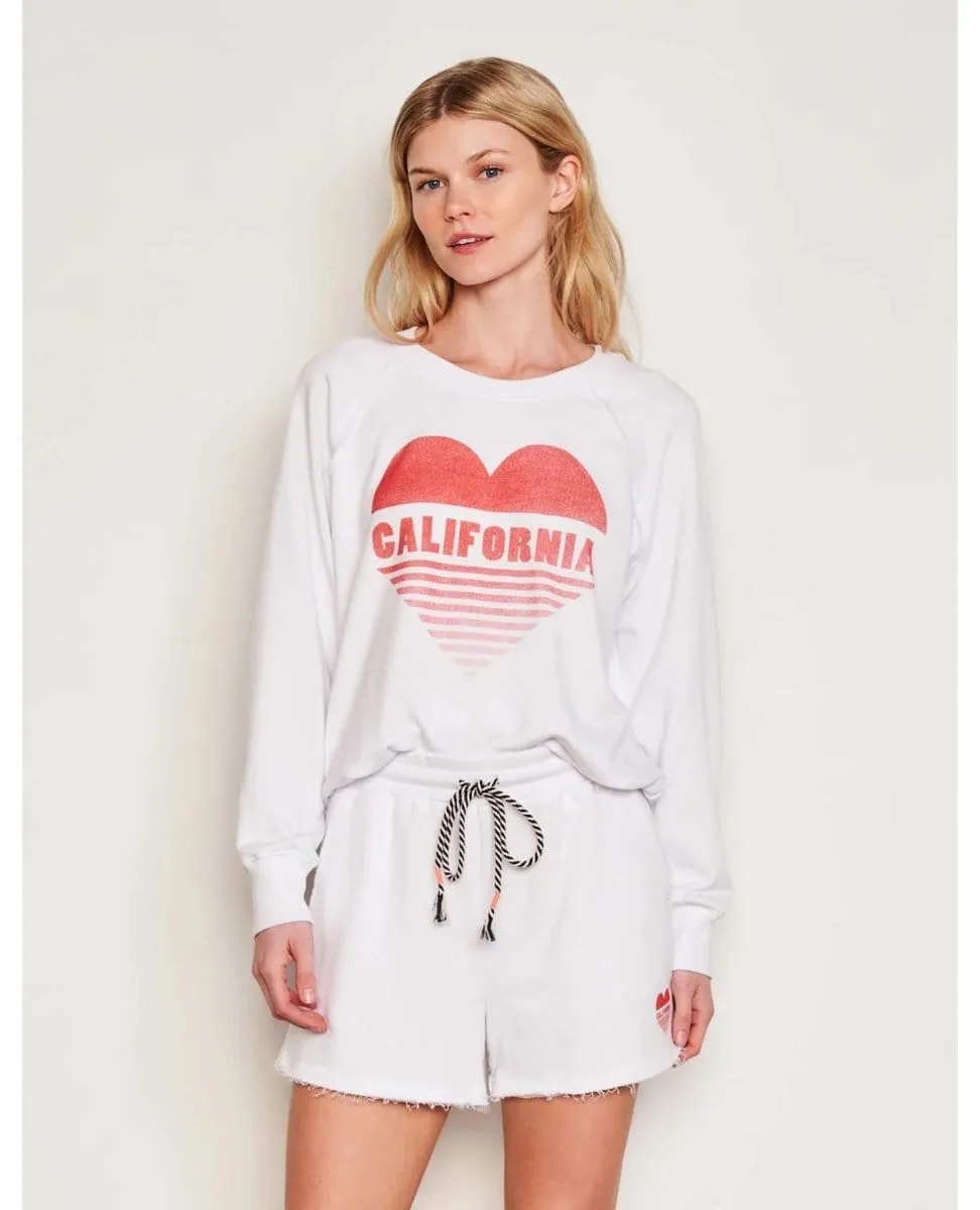 Raglan Sweatshirt Cali Heart Optic White