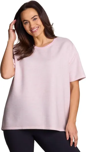 RBX Oversized T-Shirt for Women, Luxe Athleisure Fabric Loungewear Short Sleeve Workout Top with Plus Sizes