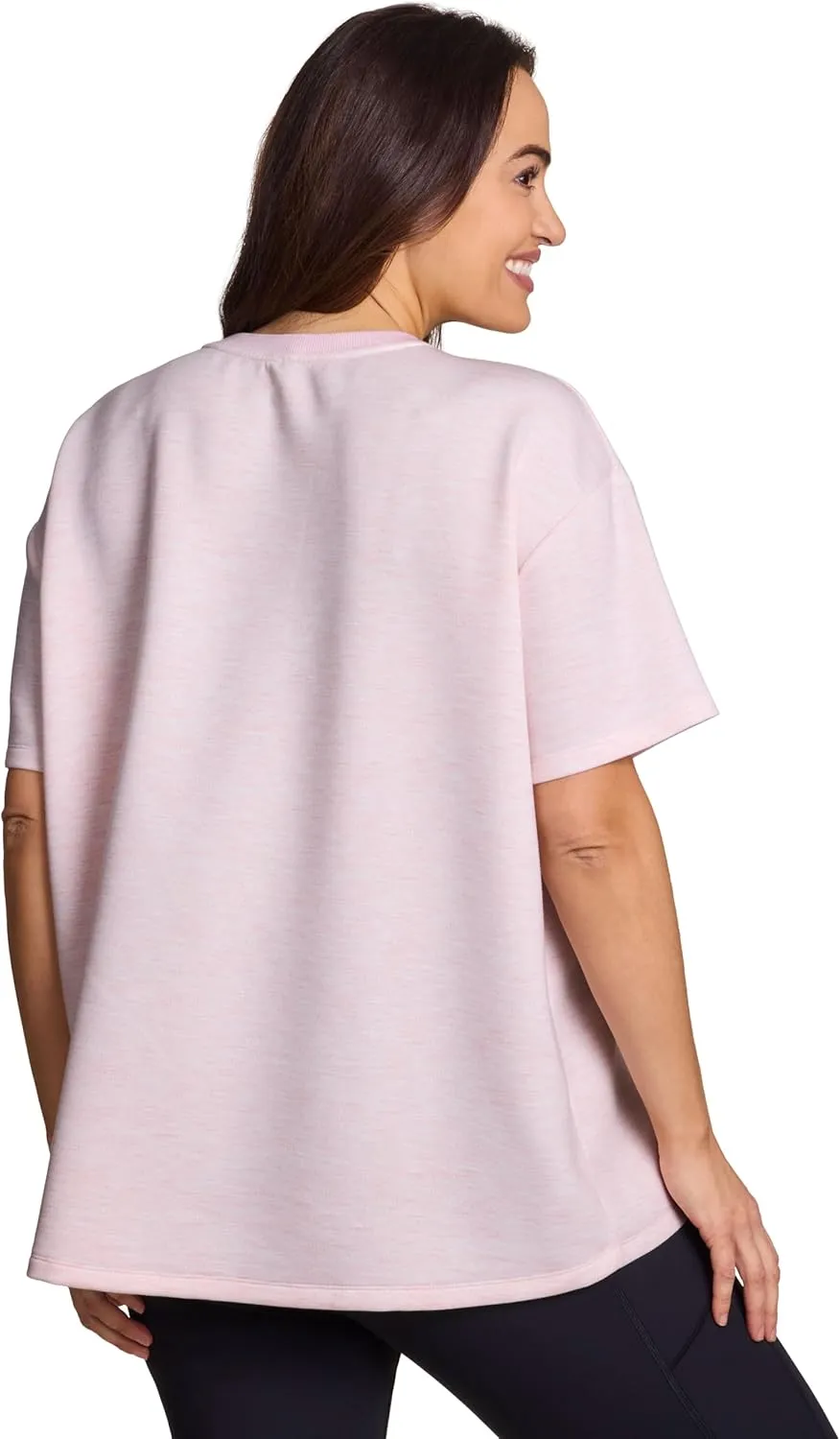 RBX Oversized T-Shirt for Women, Luxe Athleisure Fabric Loungewear Short Sleeve Workout Top with Plus Sizes