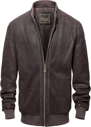 REED MEN'S BASEBALL SUEDE LEATHER JACKET (IMPORTED)