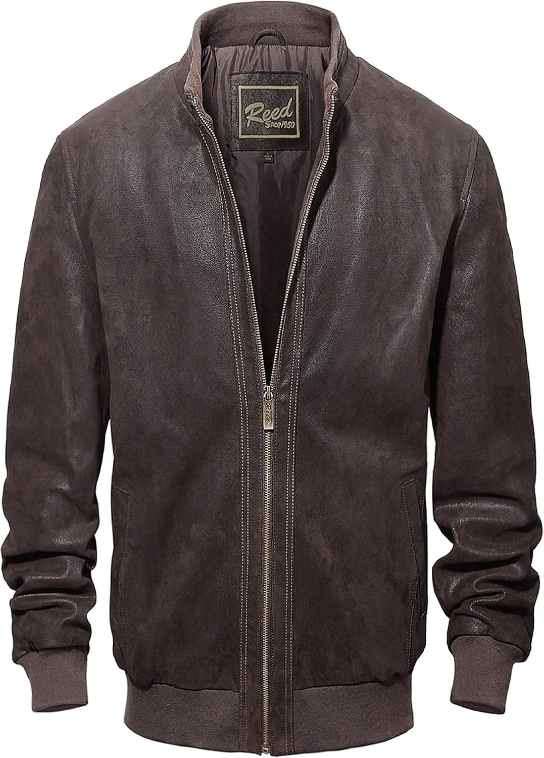 REED MEN'S BASEBALL SUEDE LEATHER JACKET (IMPORTED)