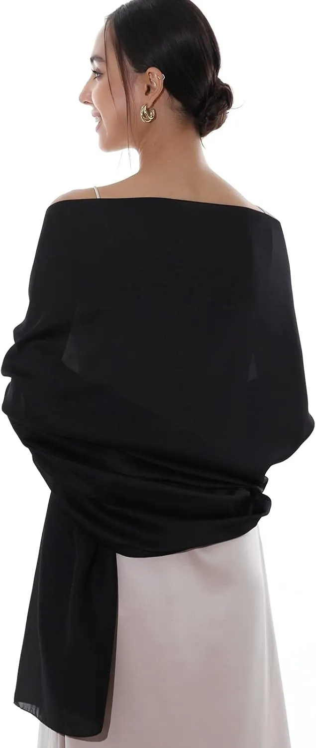 RIIQIICHY Shawls Wraps for Evening dresses Scarfs for Women Formal Shawl for Wedding Like Chiffon Shawl