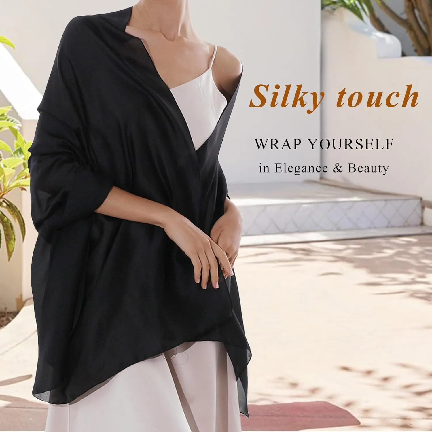 RIIQIICHY Shawls Wraps for Evening dresses Scarfs for Women Formal Shawl for Wedding Like Chiffon Shawl
